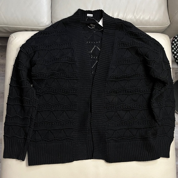 NWT - Frye Women's Oversized Pointelle Knit Open Front Cardigan - Size L - Picture 4 of 9